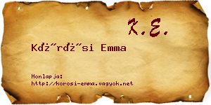 Kőrösi Emma névjegykártya